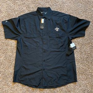New Orleans Saints Button Shirt NFL Team Apparel Football Vented Mens M SPF 50+